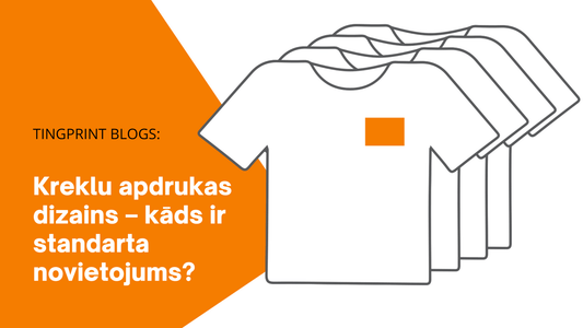 T kreklu apdrukas dizaina standarta novietojums